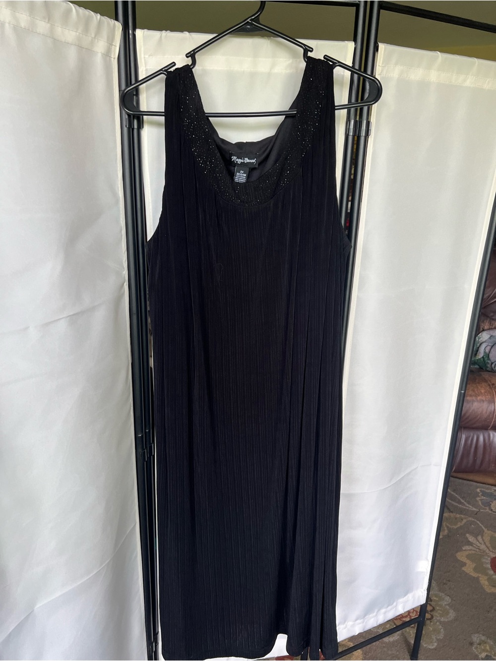 Maggie Barnes 2X Black Pleated Evening Dress and Jacket with Sparkle - Picture 3 of 12